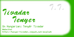 tivadar tenyer business card