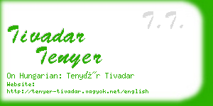 tivadar tenyer business card